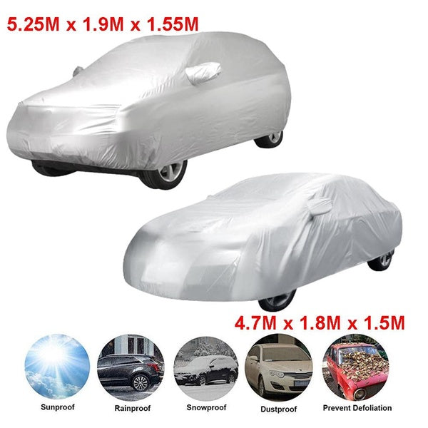 Full Car Cover Outdoor Waterproof Dust UV Snow Sun Protect 5.25M x 1.9M x 1.55M-4.7M x 1.8M x 1.5M