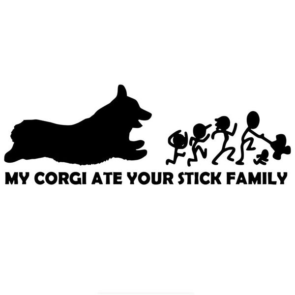 30*10.5cm dog my corgi ate your stick family car sticker Vinyl Decals Motorcycle Accessories sticker