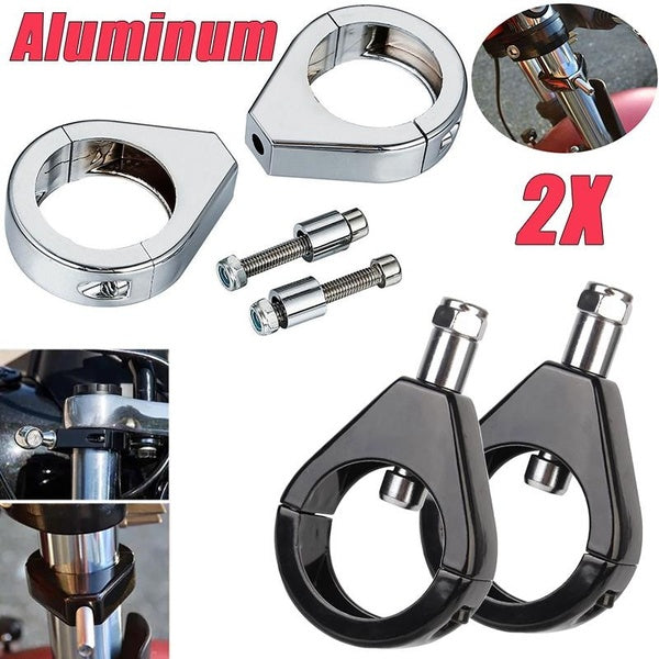 2pcs - set 41mm Fourche Tubes Moto Clignotants Voyants Pinces Supports En Aluminium pour Harley pour Softail pour Honda pour Yamaha pour Autre Moto a
