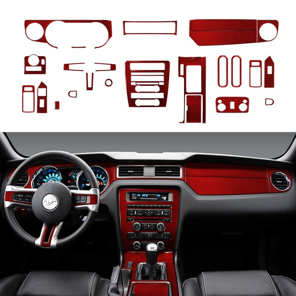 Pour Ford Mustang 2009 2010 2011 2012 2013 2014 Accessoires Car Center Console Gear Shift Box Panel Sticker Decal Fiber De Carbone Intérieur Garnitur