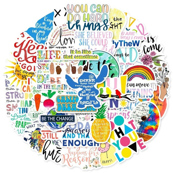 10-50pcs Cute Motivational Phrases Stickers Inspirational Life Quotes sticekrs motivational graffiti Stickers for DIY Luggage Laptop Skateboard Bicyc