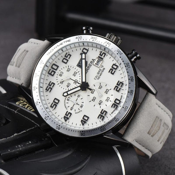 Montres à bracelet en cuir de marque pour hommes Montre à quartz Montres chronographe Montre de mode classique Montre-bracelet d'affaires de luxe