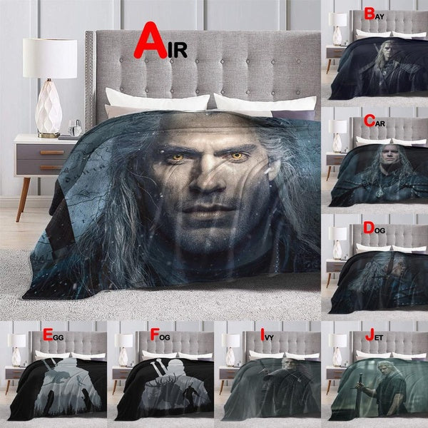 Henry Cavill Geralt of Rivia the Witcher Blankets for Beds Sofa Blanket Super Soft Winter Warm Plush Throw Blankets Flannel Blanket Gifts