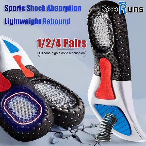 RooRuns 1-2-4pairs Orthopedic Sports Insoles Orthotics Flat Foot Health Sole Pad for Shoes Insert Arch Support Pad for Plantar Fasciitis Feet Care In