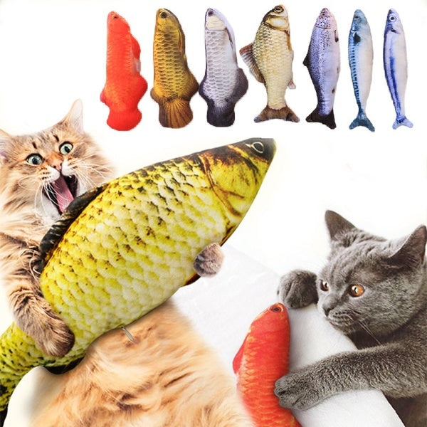 Pet Plush 3D Fish Shape Cat Toy Interactive Gifts Fish Catnip Toys Simulation Fish Toy Pet Plush Catmint Fish Toy