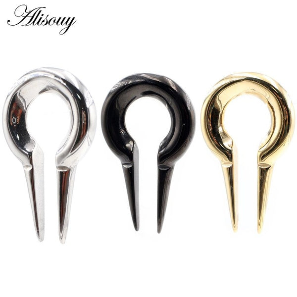 Alisouy 1PC Stainless Steel Bird-Beak Round Ear Weights Heavy Expander Stretcher Plugs Gauges Earrings Body Piercing Jewelry