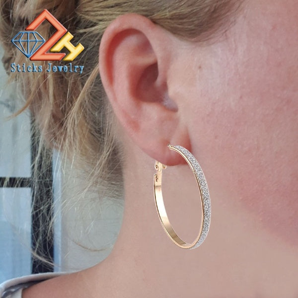 Circle Gold Clip on the Ear Earrings Hoops for Women with Cushion Pad Without Piercing Fashion Jewelry