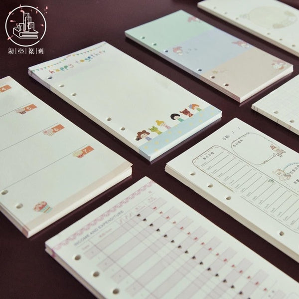 A5-A6 Cartoon Coloré À Faire Agenda Agenda Insérer Feuilles Mobiles Recharge Calendrier