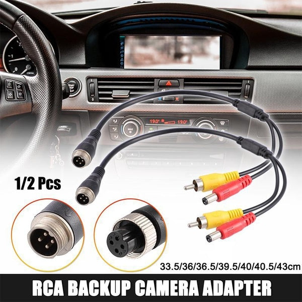 1-2pcs Car Camera Adapter 4 Pin to RCA Adapter M12 4-Pin Female to RCA AV DC Female Connector Wire Monitor Video Cable Adapter