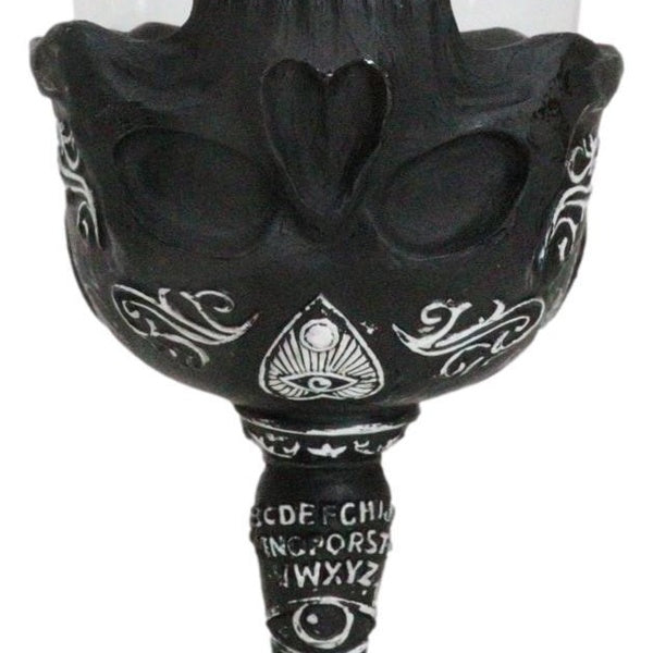 Wicca Gothic Alchemy Ouija Spirit Board Sigil With Inverted Skull Wine Goblet