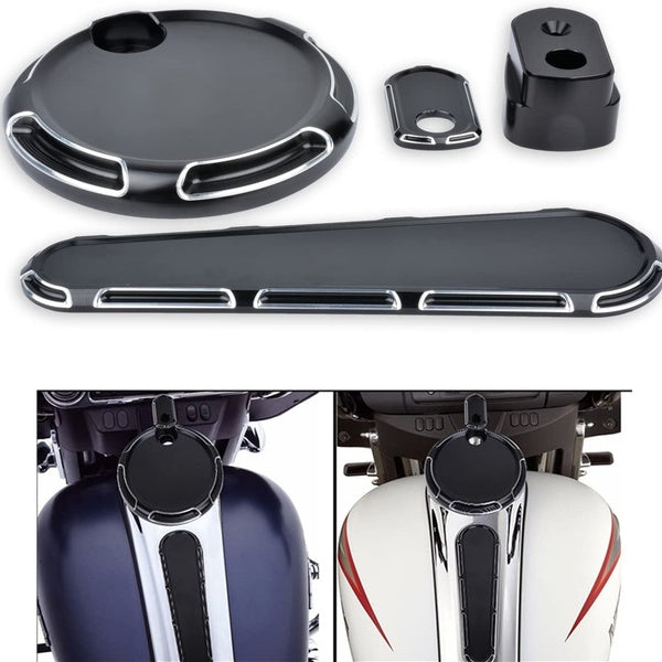 CNC Black Dash Accessory Pack Tank Cover for Harley Touring FLHX FLTRX 2014-2017