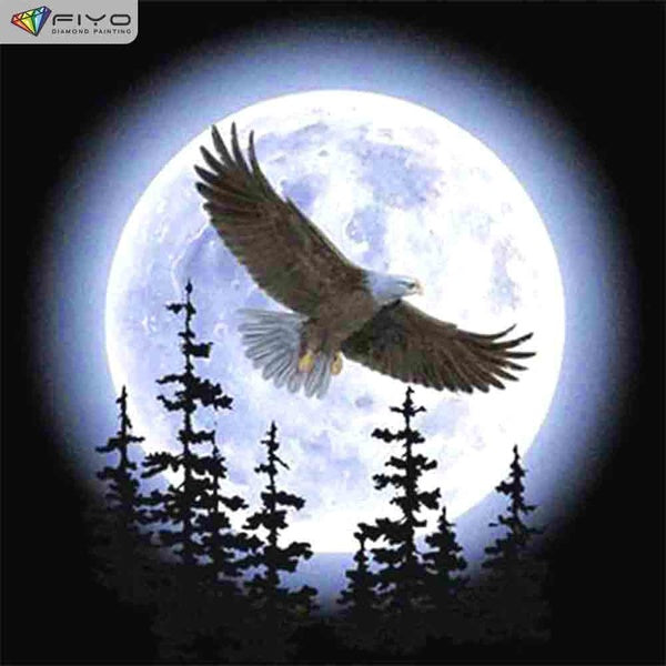 FIYO Eagle DIY 5D Diamond Painting Full Drill avec Kits de numéros Maison et Cuisine Mode Point de Croix Broderie Peintures Toile Photos Décoration M