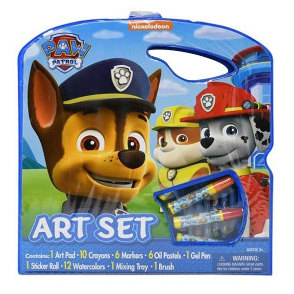 Paw Patrol 40pc Art Supplies Coloring Books Travel Tote Set Boys Ages and Up