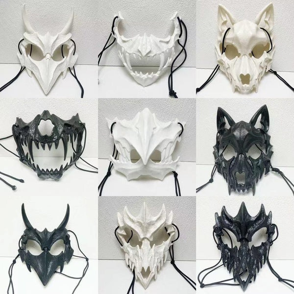 Hot funny mask, two-dimensional half-face mask, dragon, tiger, hag, dog, Jin Roh: The Wolf Brigade mask, performance ball, dress up funny props
