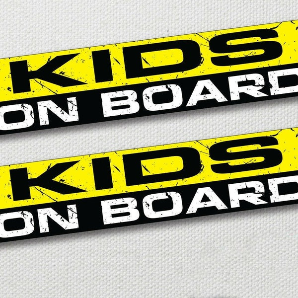 KIDS ON BOARD Funny Sticker Decal Child Safety Bumper Window Warning Sign JDM