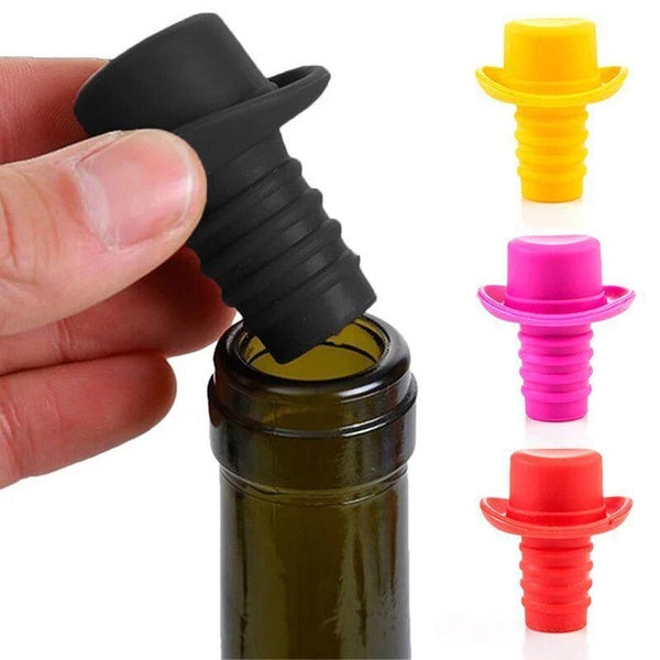Silicone Bottle Stopper Caps - Creative Design for Wine Preservation, Safe and Healthy Kitchen Tools, Essential for Family and Bar Use