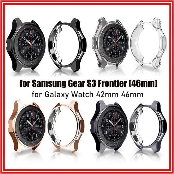 Protective TPU Case For samsung Galaxy watch 46mm-42mm Plated Screen protector cover bumper for Gear S3 Frontier watch 42-46mm
