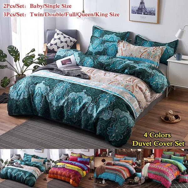 Bohemian Comforter Cover 2-3Pcs Bedding Sets Mandala Duvet Cover Set Pillowcase Baby-Single-Twin-Full-Queen-King Size Bedding