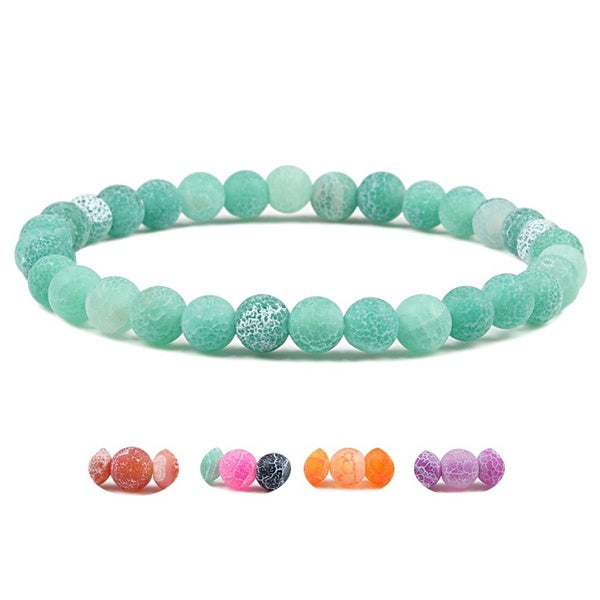Simple femmes naturel Turquoise pierre patinée 6mm perlé élasticité amitié Yoga Bracelet pour hommes charme bijoux cadeaux