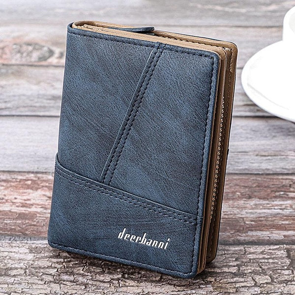 Portefeuilles courts hommes dame pochette sac à main avec fermeture éclair rétro en cuir PU sac d'argent porte-cartes homme femme porte-monnaie porte