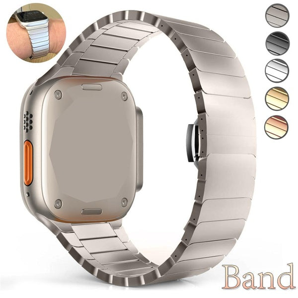 Luxury Stainless Steel Strap Band for Smart Watch Ultra 49mm Series 8 7 41mm 45mm SE 6 High Quality Metal Exquisite Grace Bracelet for Smartwatch Ban