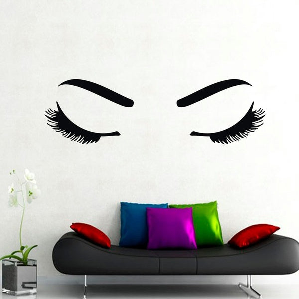 Beautiful Girl'S Eyelash And Eyebrow Wall Sticker DIY Fashionable Home Decor Living Room