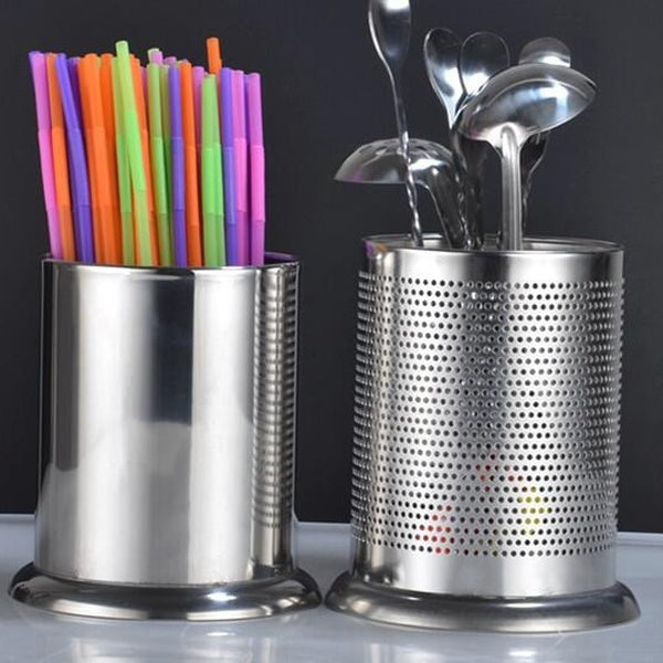 1PC Stainless Steel Hanging Cutlery Holder Drainer Spoon Fork Chopsticks Storage Basket Rack Kitchen Tools Organizer OK 1159