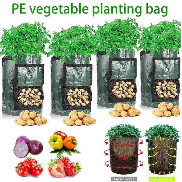 Potato Cultivation Planting Bags Plant Container Flowers Pots Vegetable Planting Bags Grow Bag Farm Home Garden Decoration(Not Include Others)
