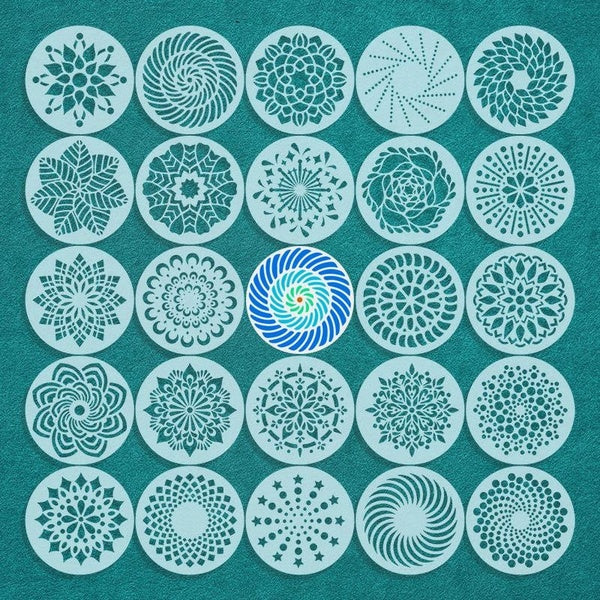 24 Pcs Mandala Dot Painting Templates Round Stencils for DIY Rock Painting Art Projects Painting on Wood Furniture Fabric Wall