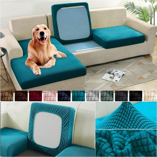 1-2-3 Seater Funiture Protector Sofa Seat Cushion Cover Solid Colors Couch Cushion Slipcover Love Seat Cover Protector for Living Room Home Decoratio