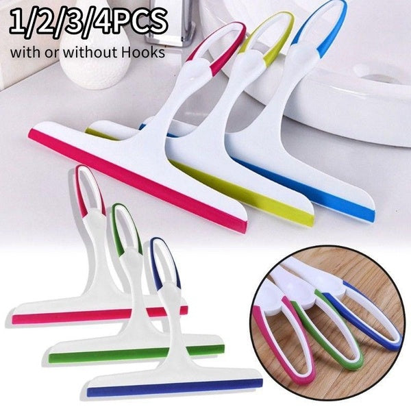 Window Glass Cleaning Squeegee Blade Wiper Cleaner Home Shower Bathroom with or without Hooks 1-2-3-4PCS