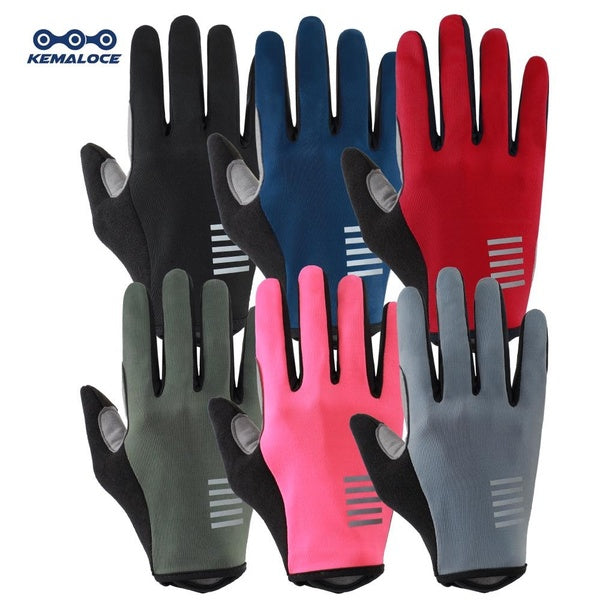 KEMALOCE Cycling Gloves Full Finger Men & Women Road Bike Gel Summer Bicycle Mittens Non-Slip Black & Blue & Pink S-2XL MTB Bike Glove