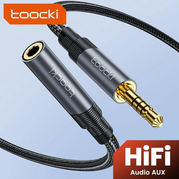 Câble d'extension audio Toocki 3,5 mm mâle vers femelle jack 3,5 mm câble auxiliaire avec microphone stéréo pour haut-parleur de voiture Xiaomi Huawe