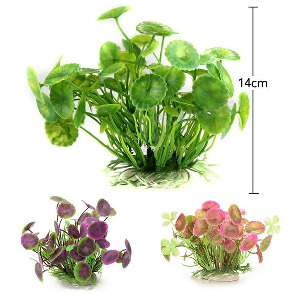 Plantes d'aquarium sous-marin Simulation aquatique en plastique feuille de Lotus herbe réservoir de poissons ornements accessoires d'aquarium