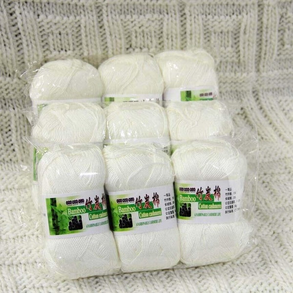 Sale 9SkeinsX50g Soft Bamboo Cotton Blankets Rugs Hand Knitting Crochet Yarn 02 off White