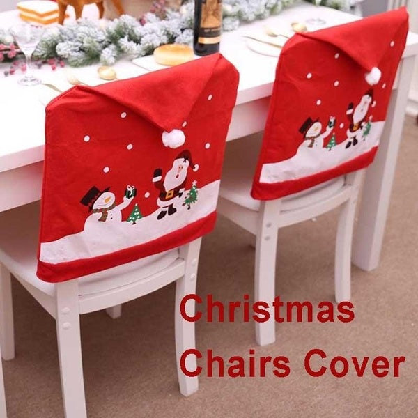 Christmas home Decorations, Santa Claus & snowman pattern Non-woven Dinner Chair Covers For Xmas