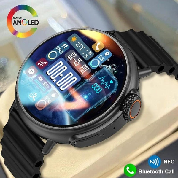 2023 LIGE Brand NFC Smart Watch Men Woman 454*454 AMOLED Screen Wireless Charging AI Voice Assistant Bracelet Watches IP68 Sports Fitness Tracker Mon