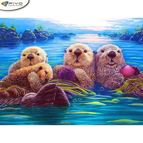 Blowfish DIY 5D Diamond Painting Full Drill with Number Kits Maison et Cuisine Mode Point De Croix Broderie Peintures Toile Photos Décoration Murale