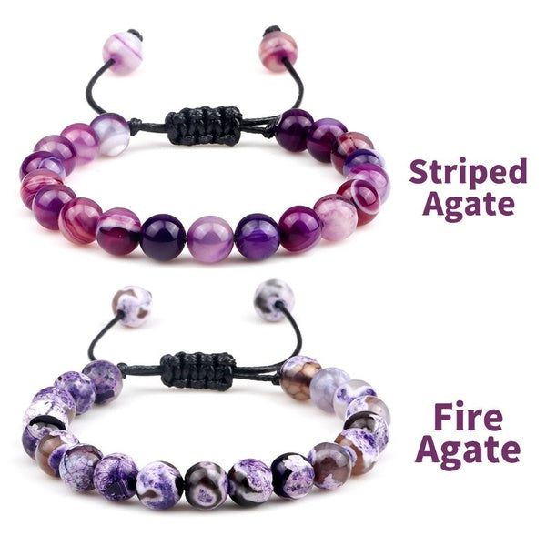 25 Styles 8mm Hommes Femmes Agates Onyx Perles Bracelet Bracelets Guérison Pierre Naturelle Chakra Prière Charme Bouddha Réglable Bijoux Cadeaux