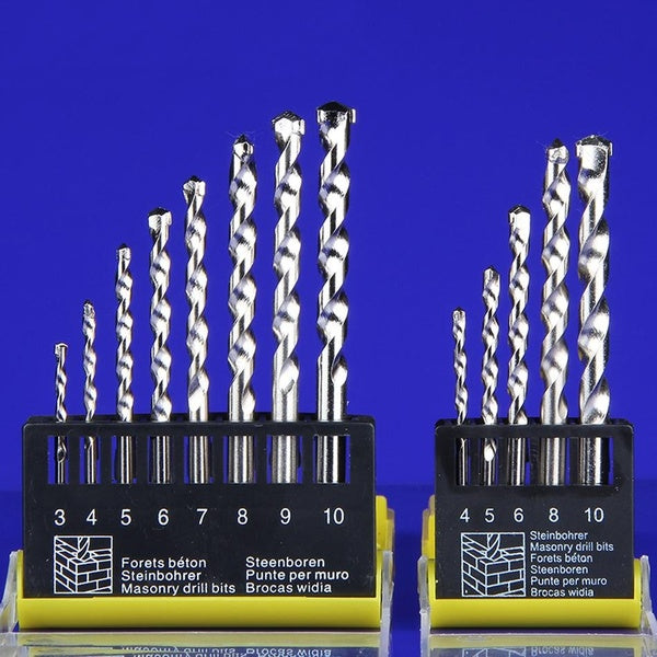 Φ3mm-Φ10mm Extra Long Masonry Drill Set Nickel Coating Impact Spiral Drill Bits