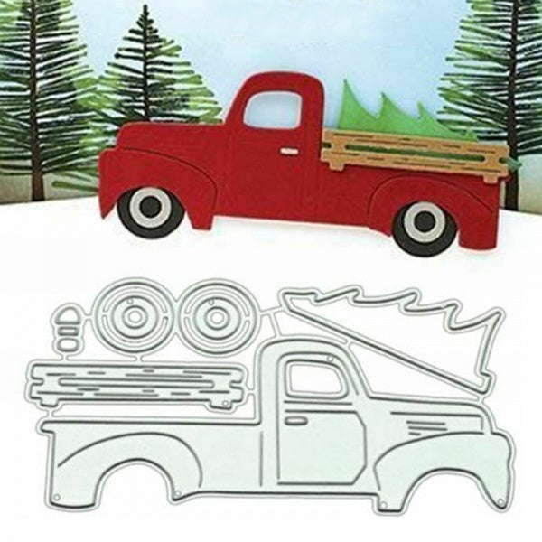 Christmas Truck Metal Cutting Dies for DIY Scrapbooking Photo Album Embossing Paper Cards Decorative Craft