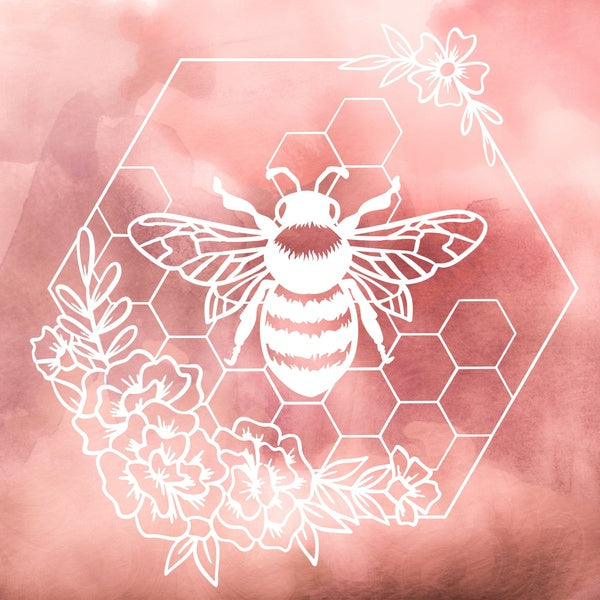 2PCS Save the Bees Hexagon Single Floral Vinyl Decal Bee Decal Boho Decal Tumbler Decal Water Bottle Decal