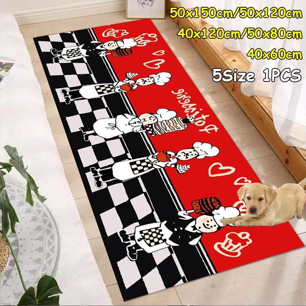 3D Red Cartoon Chef Carpet Non-Slip Livingroom Bedroom Carpet Kitchen Bathroom Floor Mats Corridor Balcony Carpet Home Decor Carpet 5 Sizes:40x60cm-5