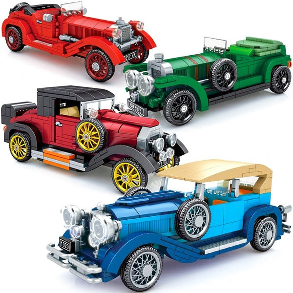 New Mini Retro Building Blocks Cars Bricks Kits Racing Car Toys for Adults Kids Children Gifts