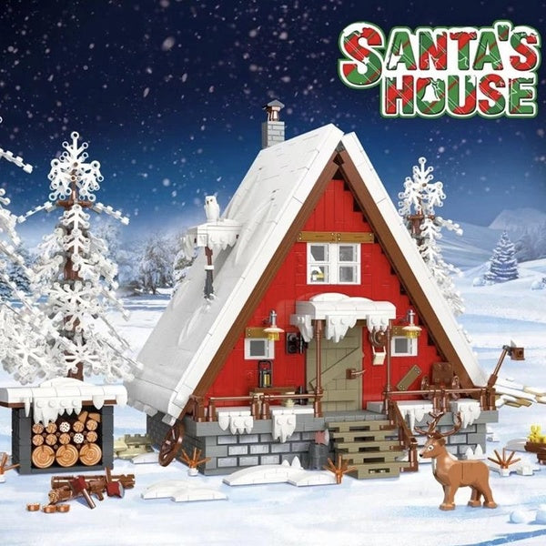 New 2355pcs Santa's House with Light Model Building Block Brick Educational Assembly Toy Children Christmas Gift