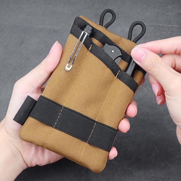 Sac à outils EDC en plein air, sac banane, porte-monnaie pour téléphone portable, changement de carte, rangement de clés, portefeuille avec tissu Oxf