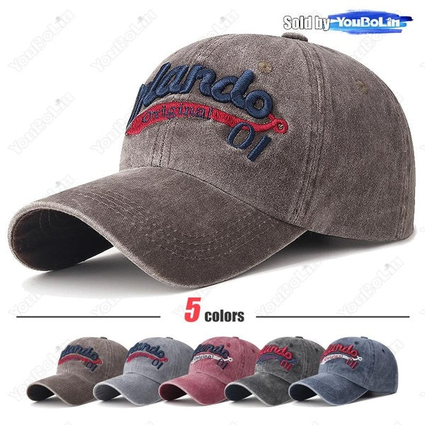 Casquette de baseball lavée brodée de lettres extérieures rétro pour hommes et femmes, protection solaire décontractée, bord incurvé, casquette en be