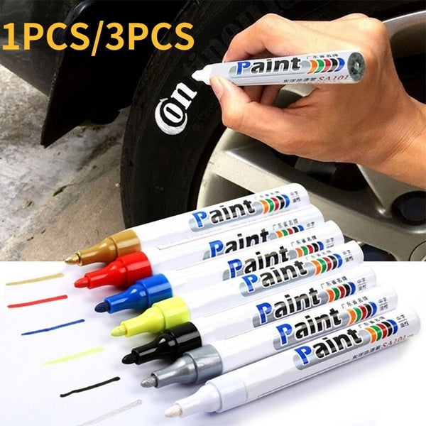 1pcs - 3pcs Color waterproof paint pen Car Wheel Tire Oily Painting Pen Polishes Metal Permanent Marker graffiti oily marker DIY tire shap