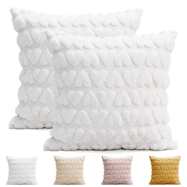 1pc-2pcs Heart Love Throw Pillow Case Covers Faux Plush Soft Cozy Home Decorative Cushion Cover 18x18 Square Pillowcase Modern Luxury Cushion Case Fo