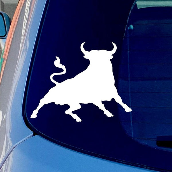 Mad Spanish Torro Bull Symbol Vinyl Sticker Decal for Car Truck Window Bumper White
